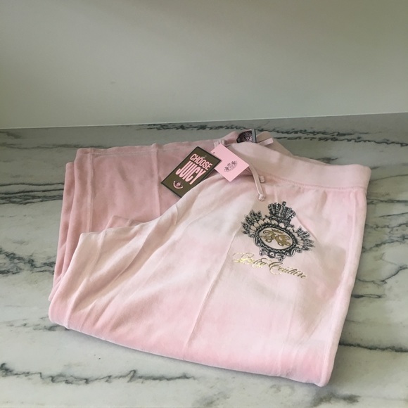 pink velour track pants